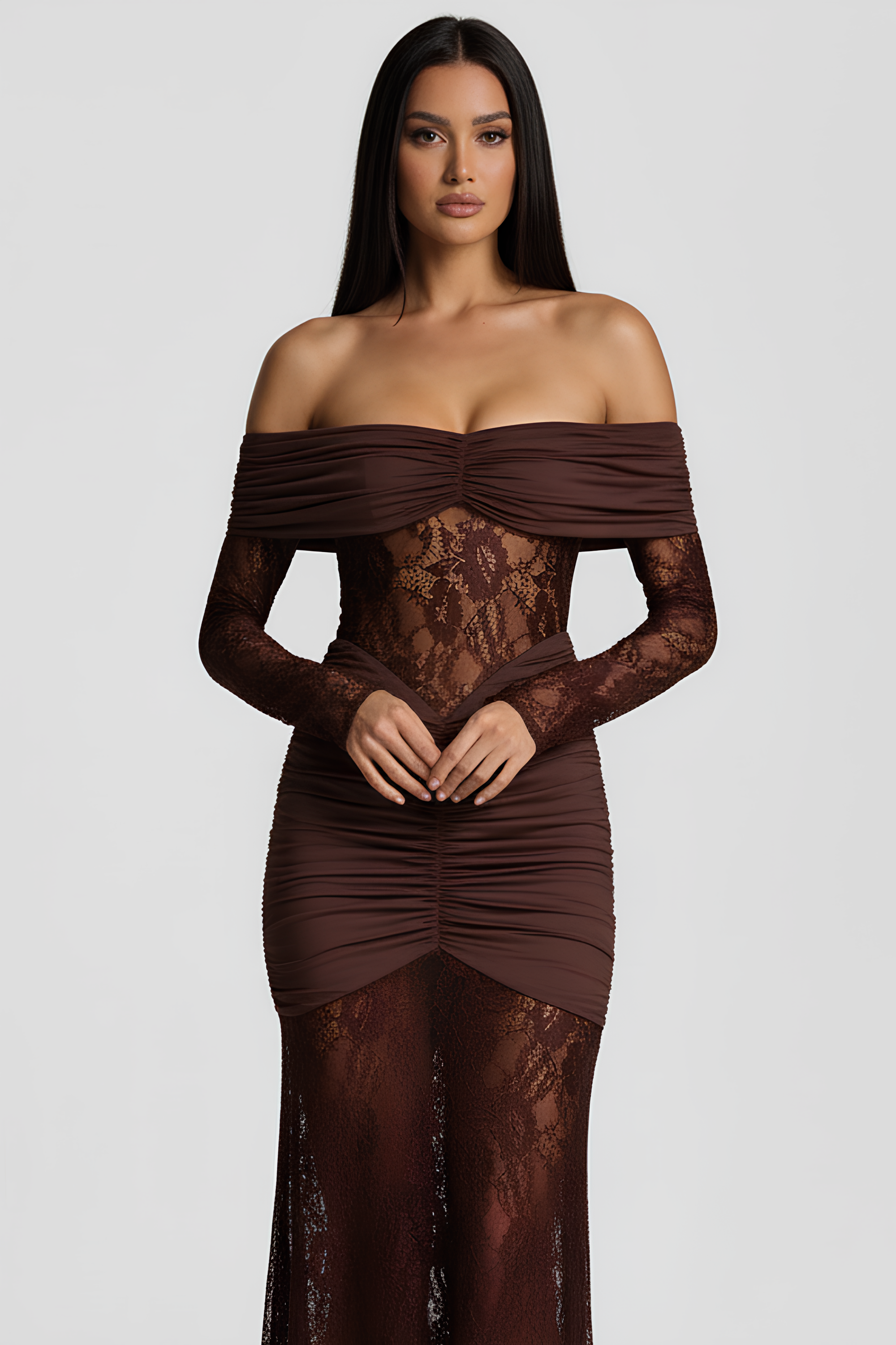 Langes Kleid Spitze Karla