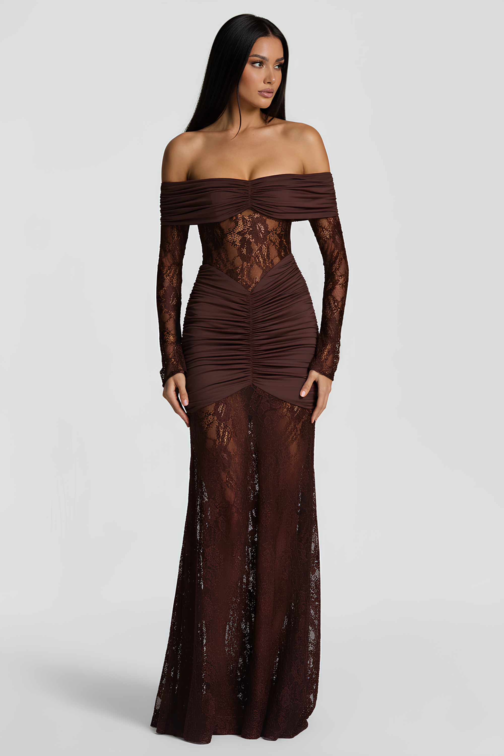 Langes Kleid Spitze Karla